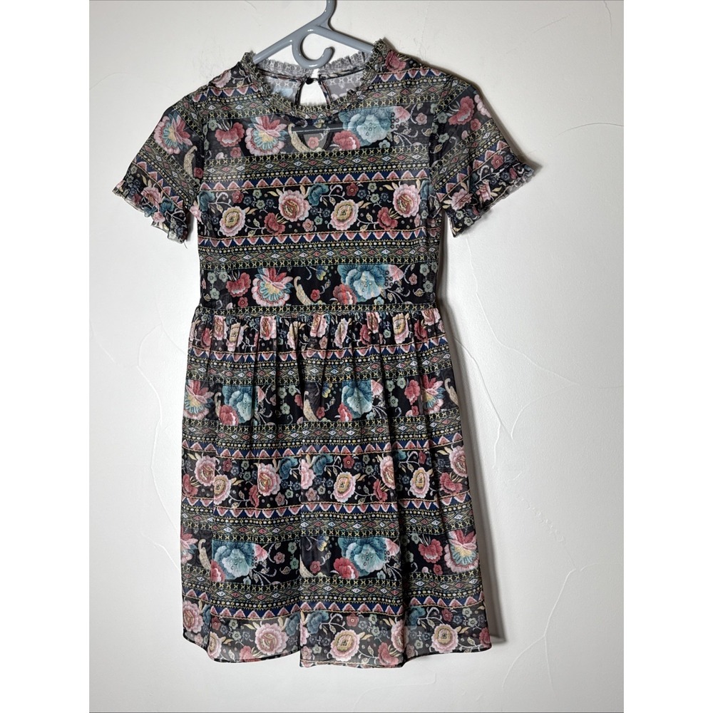 Art Class Girls‎ Dress In Floral Print With tank Dress Lined Medium Size 7/8